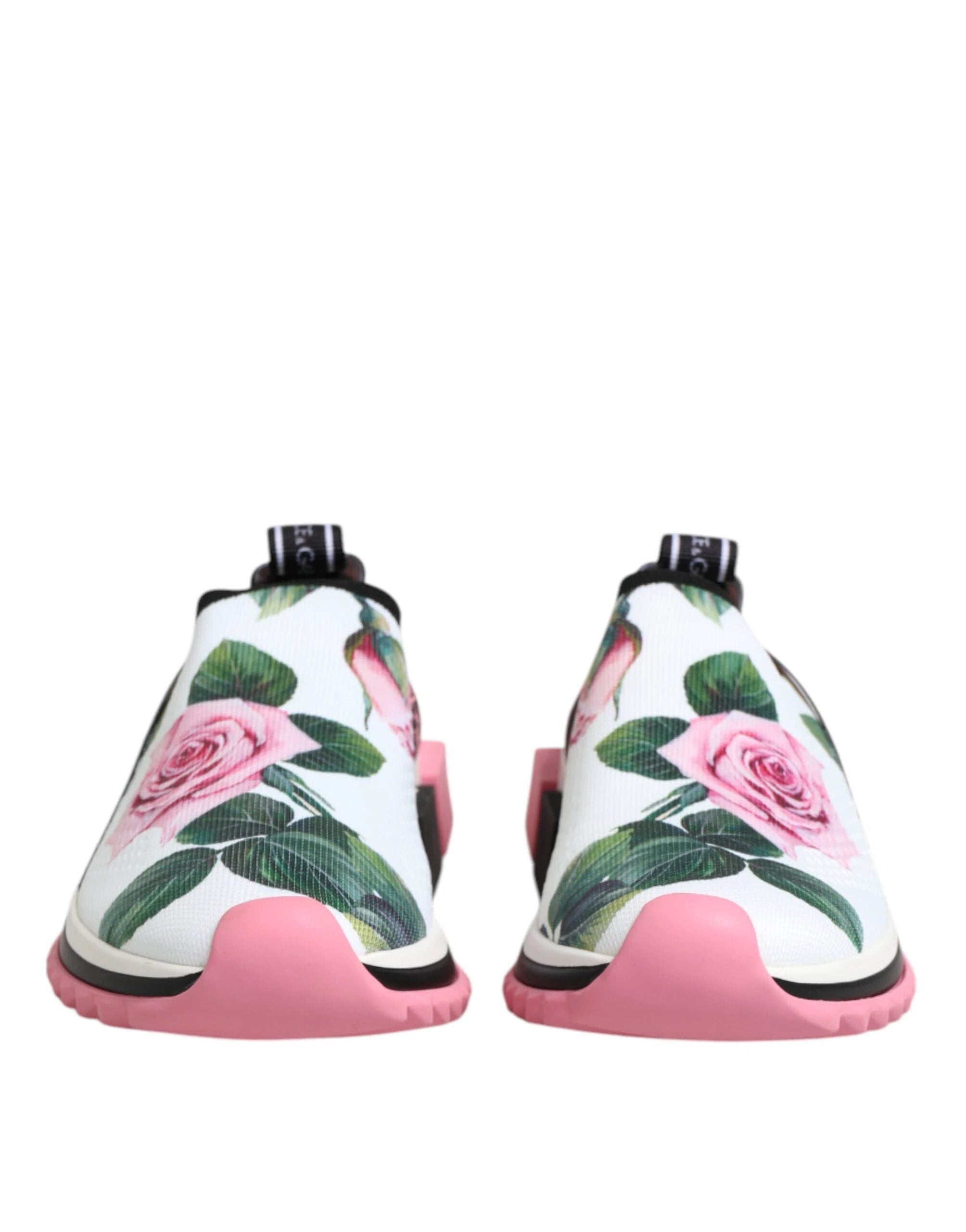 Dolce & Gabbana White Rose Print Sorrento Sneakers Shoes by Dolce & Gabbana