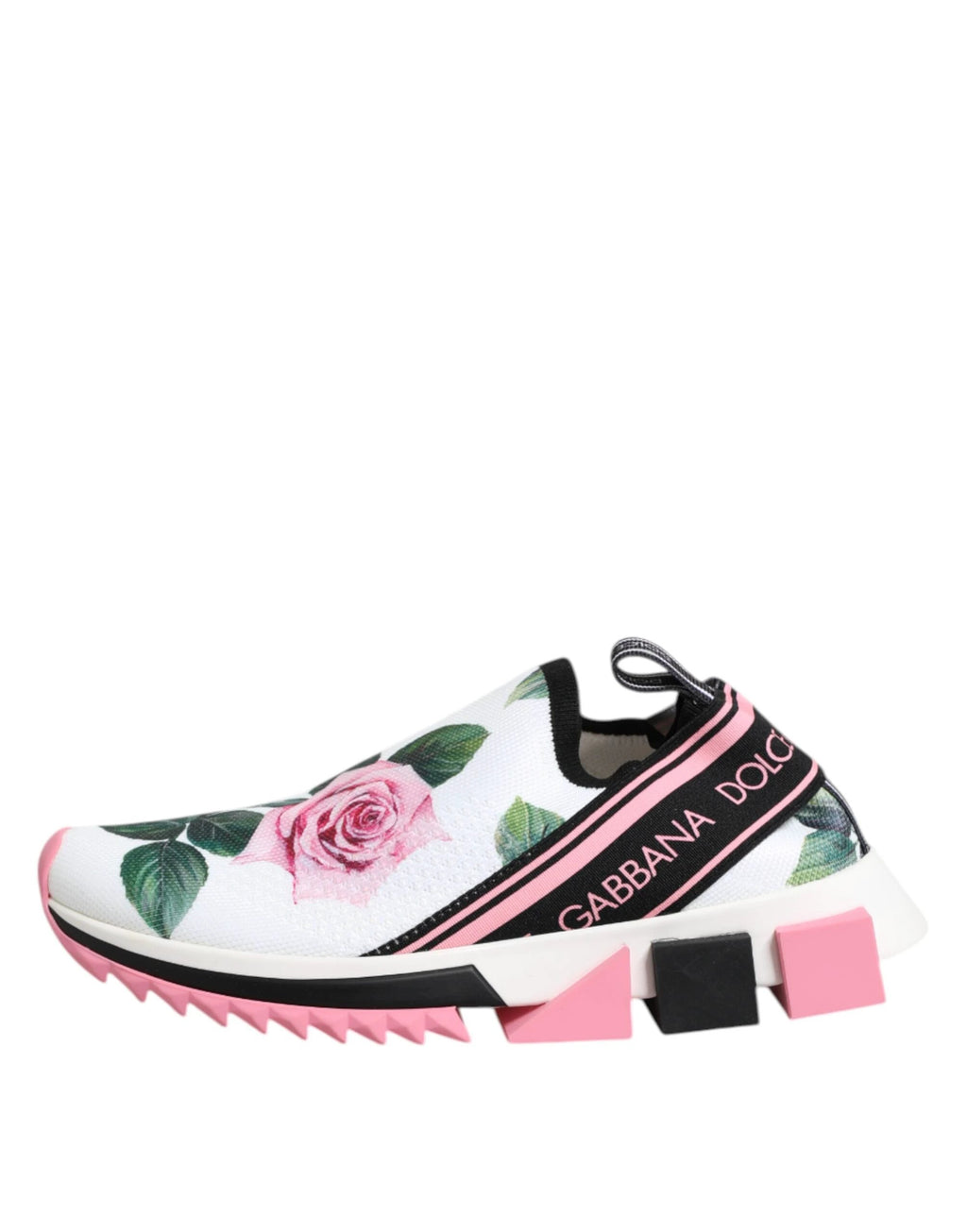 Dolce & Gabbana White Rose Print Sorrento Sneakers Shoes by Dolce & Gabbana