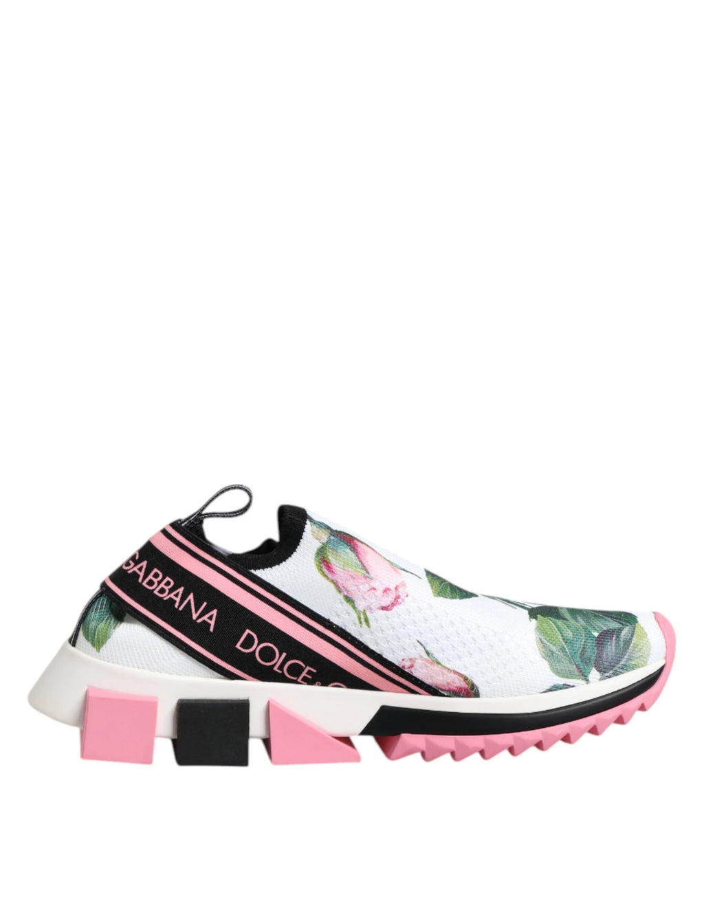 Dolce & Gabbana White Rose Print Sorrento Sneakers Shoes by Dolce & Gabbana