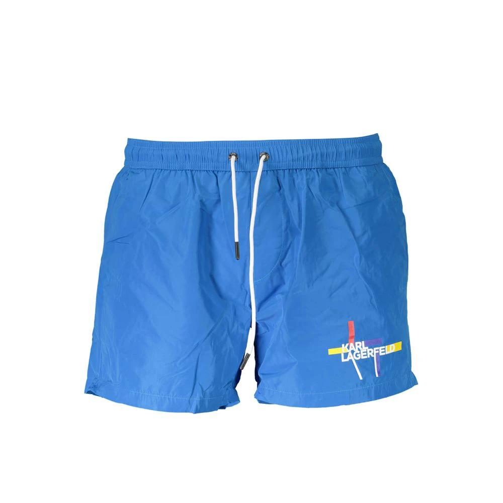 Karl Lagerfeld Azzurro Polyester Men's Swim Boxer Karl Lagerfeld