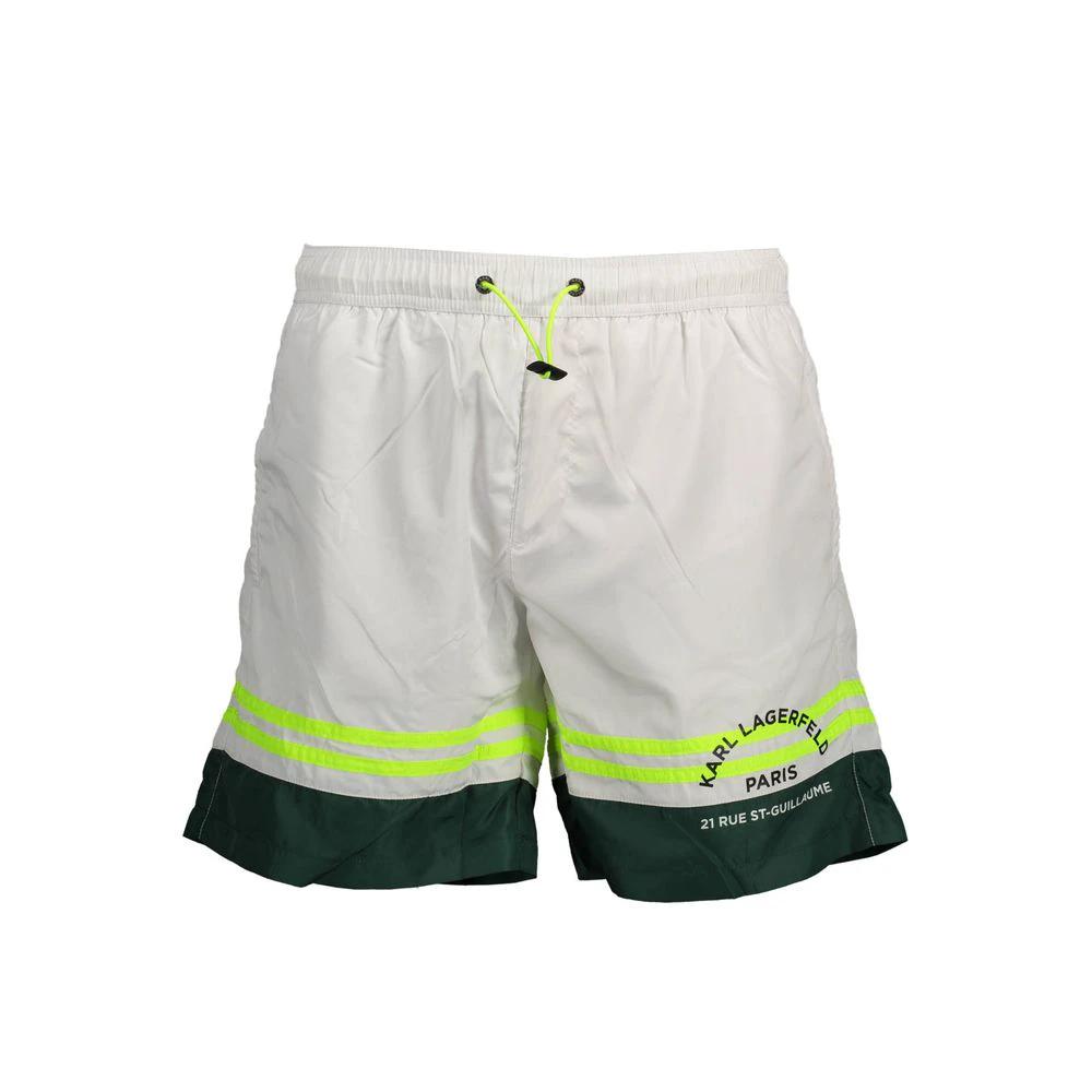 Boxer de bain homme Karl Lagerfeld en polyester blanc