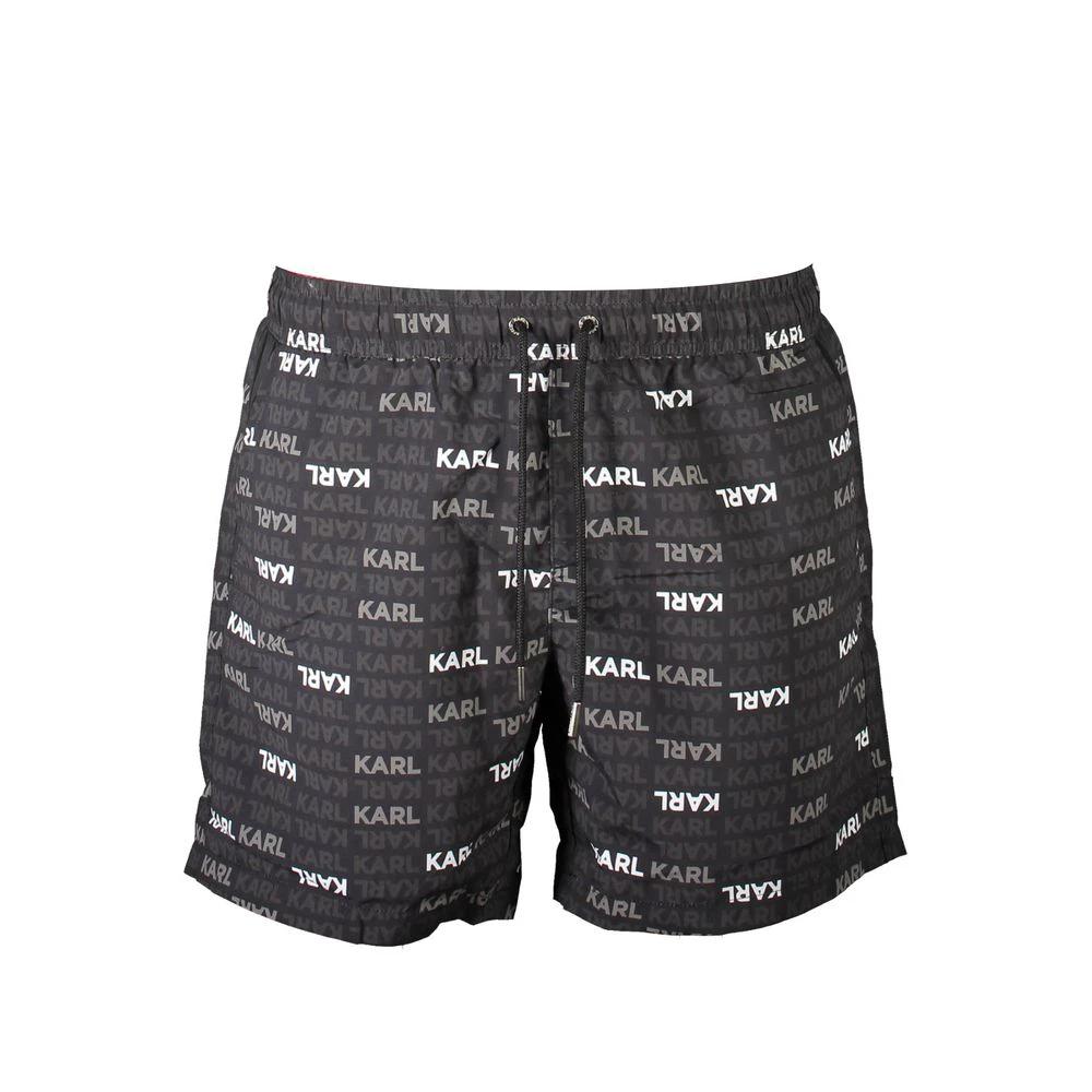 Karl Lagerfeld Nero Polyester Men's Swim Boxer