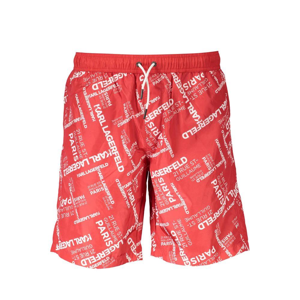 Maillot de bain homme rouge en polyester Karl Lagerfeld