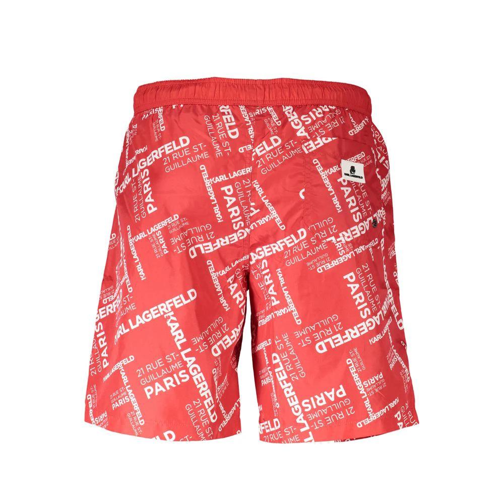 Maillot de bain homme rouge en polyester Karl Lagerfeld