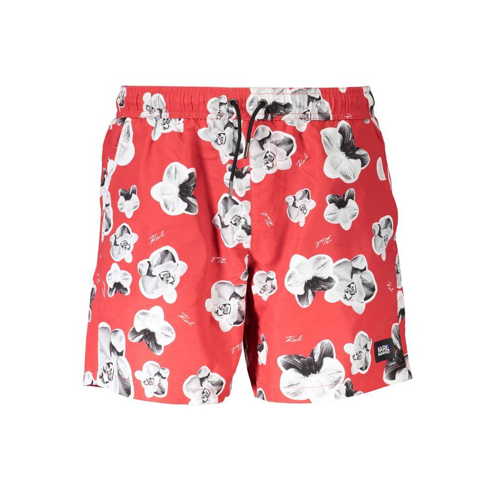 Maillot de bain homme rouge en polyester Karl Lagerfeld