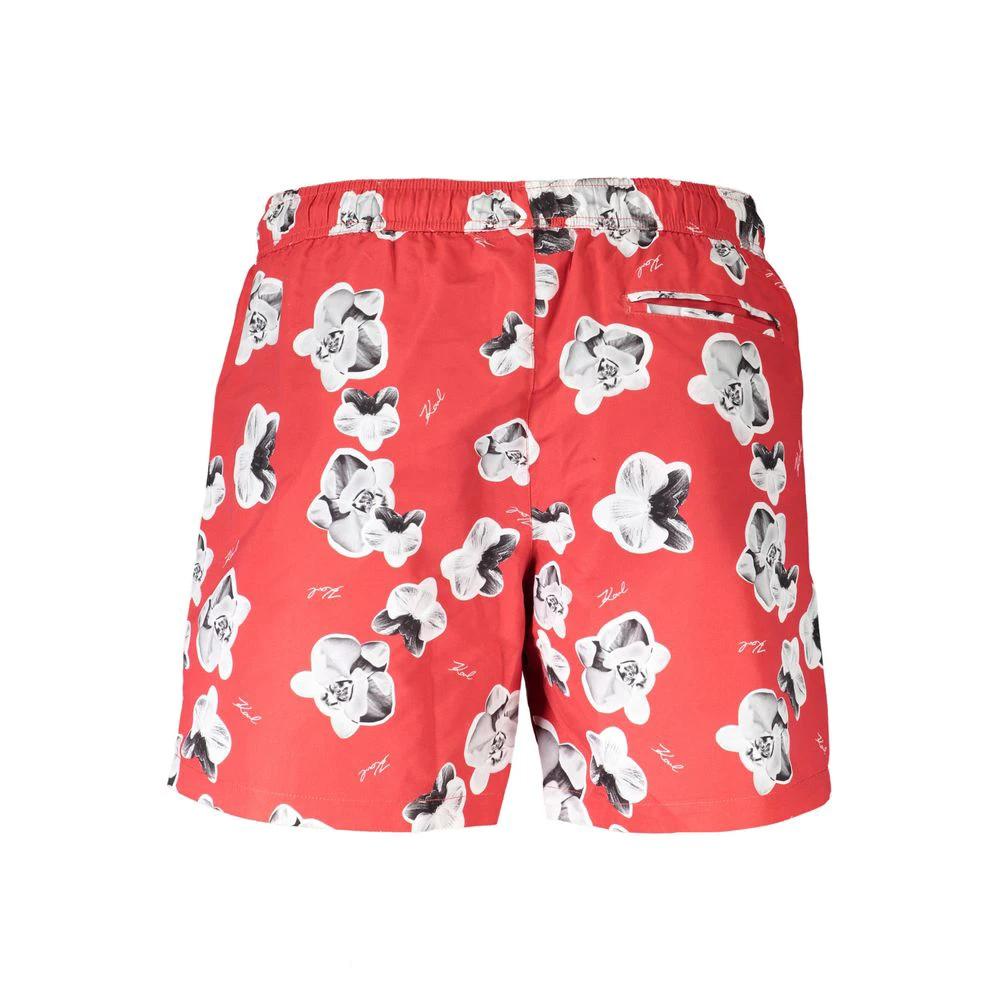 Maillot de bain homme rouge en polyester Karl Lagerfeld