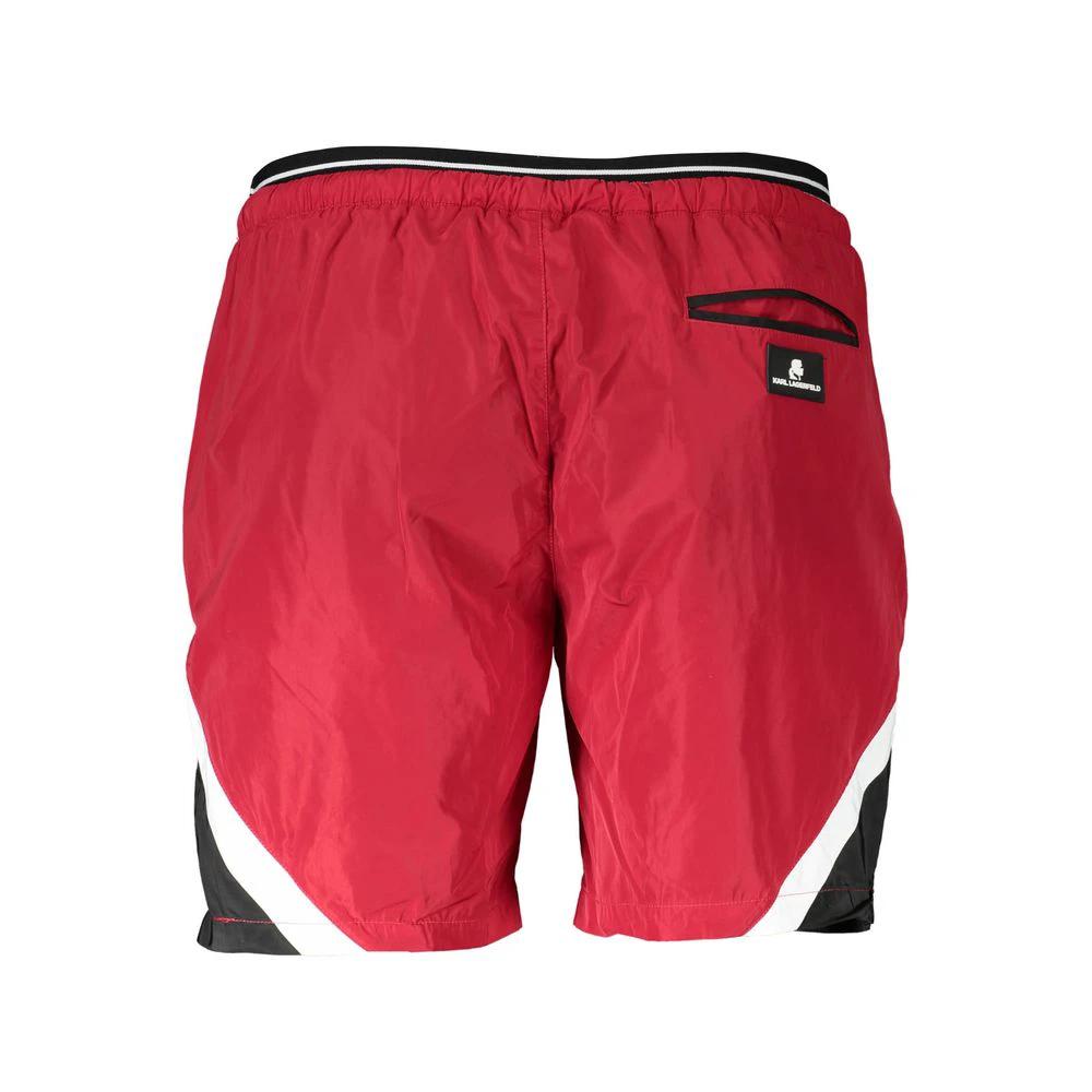 Boxer de bain homme rouge en polyester Karl Lagerfeld