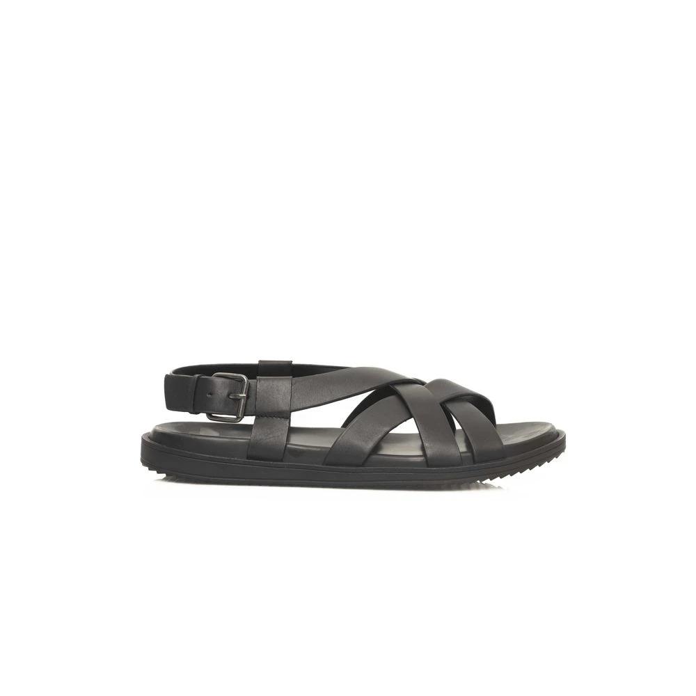 Cerruti 1881 Black Leather Men Sandal by Cerruti 1881