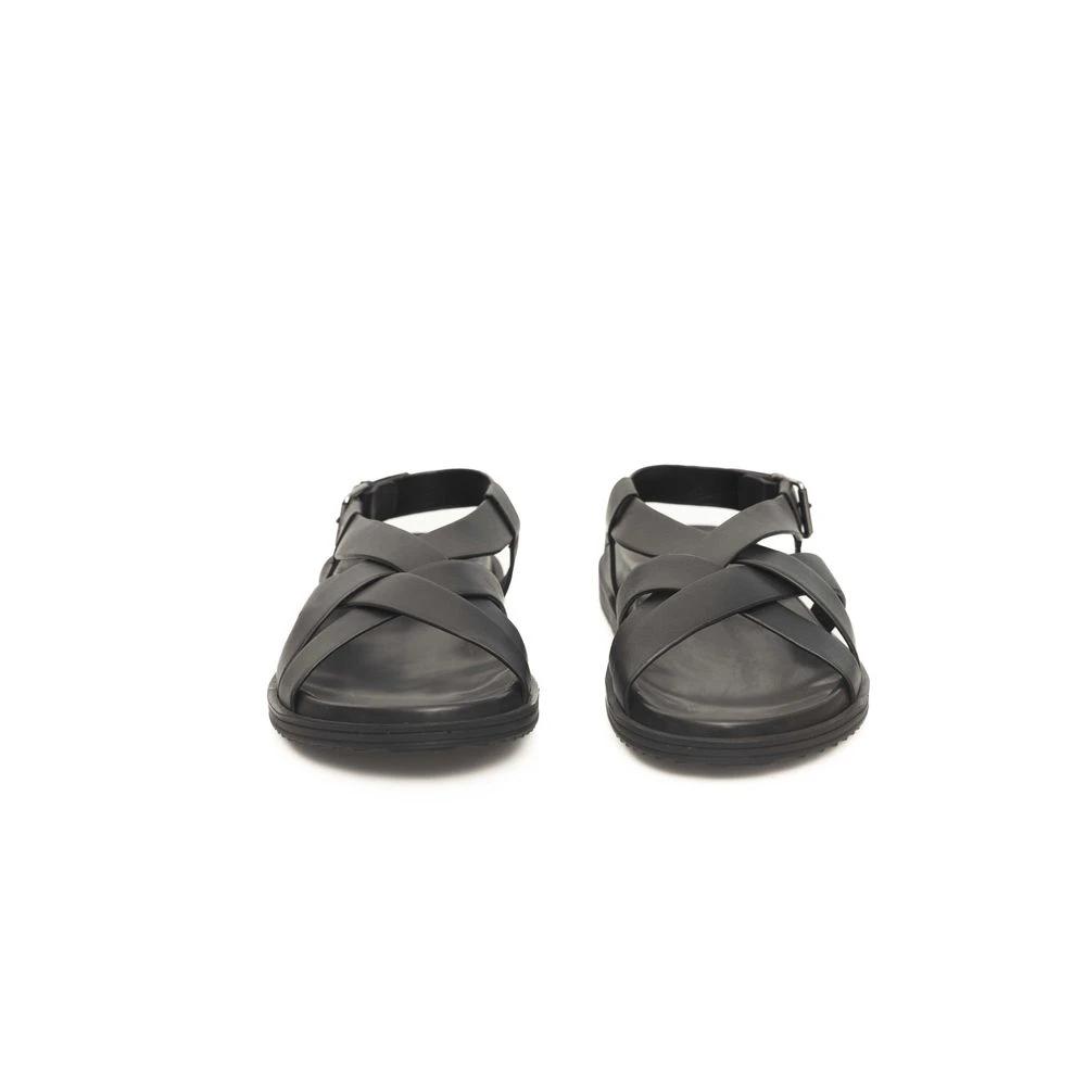 Cerruti 1881 Black Leather Men Sandal by Cerruti 1881