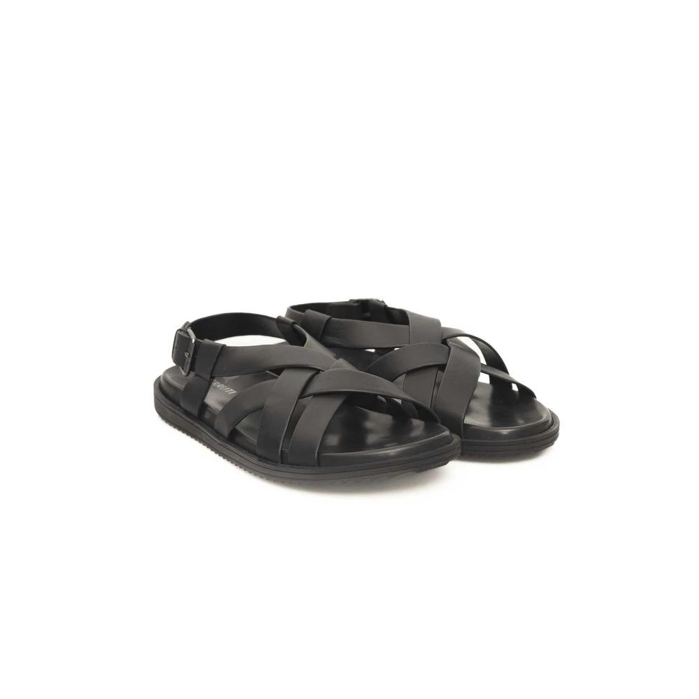 Cerruti 1881 Black Leather Men Sandal by Cerruti 1881