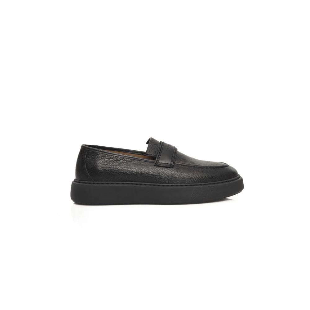 Mocassins Cerruti 1881 en cuir noir pour hommes