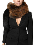 Dolce & Gabbana Brown Red Fox Fur Neck Cashmere Warmer Scarf by Dolce & Gabbana