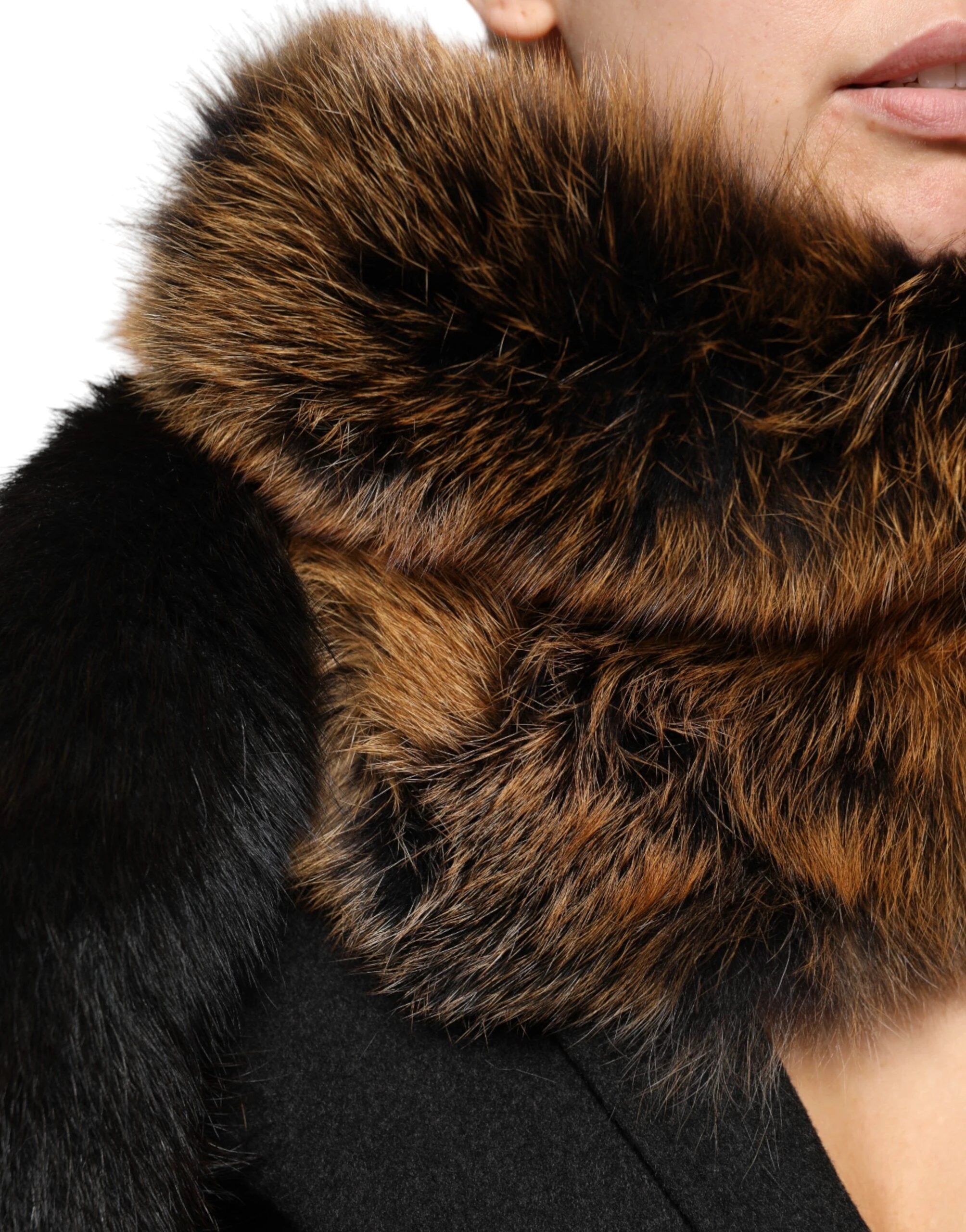 Dolce & Gabbana Brown Red Fox Fur Neck Cashmere Warmer Scarf by Dolce & Gabbana