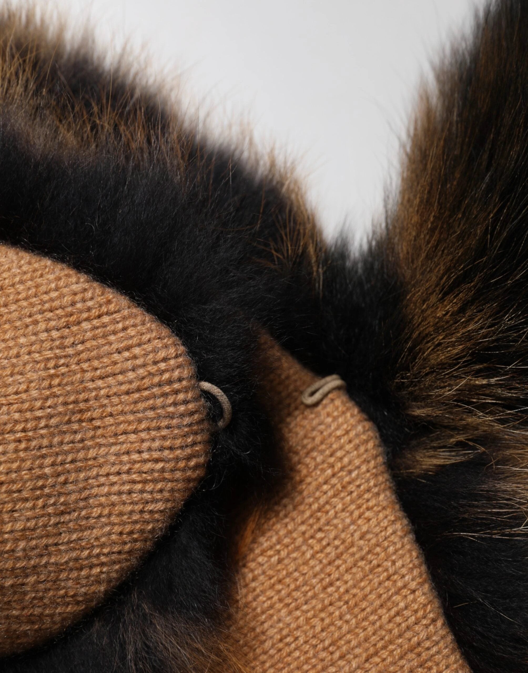 Dolce & Gabbana Brown Red Fox Fur Neck Cashmere Warmer Scarf by Dolce & Gabbana