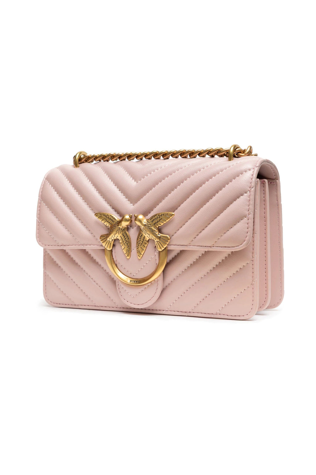 PINKO Powder Pink Love One Mini Shoulder Bag by PINKO