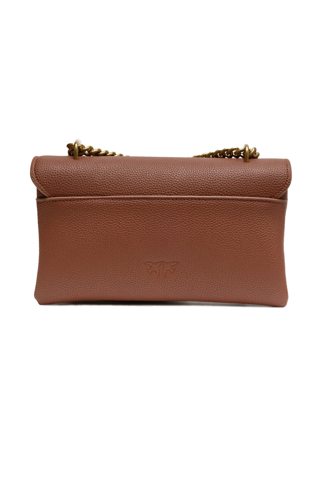 PINKO Brown Leather Love Boucle Riga Shoulder Bag by PINKO