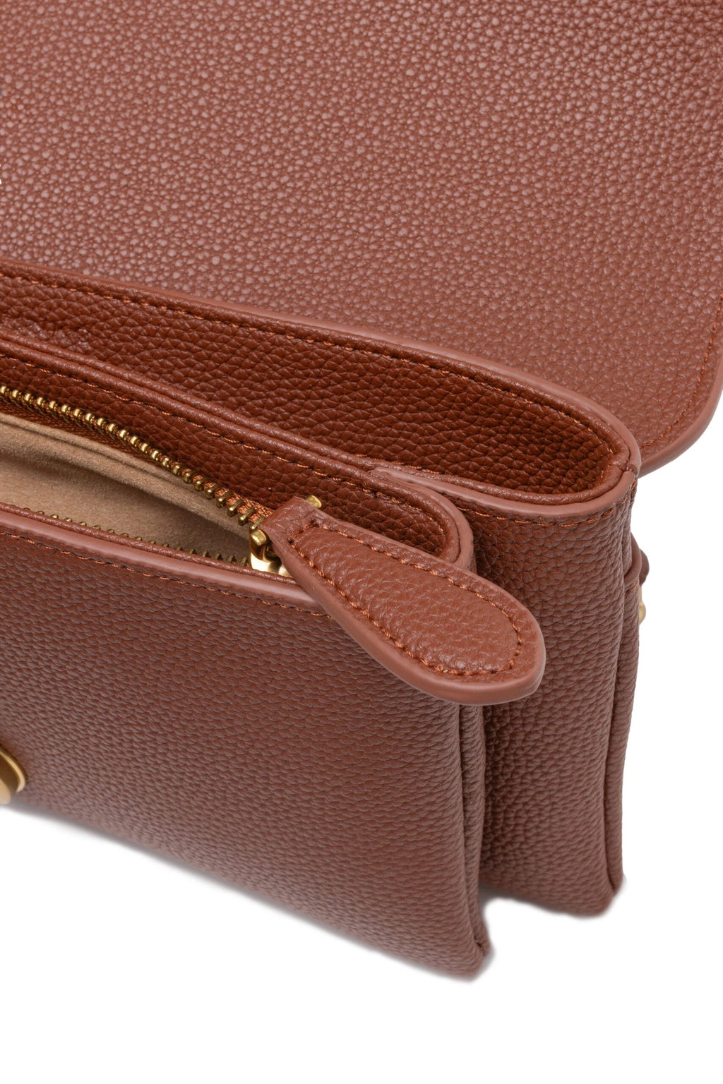 PINKO Brown Leather Love Boucle Riga Shoulder Bag by PINKO