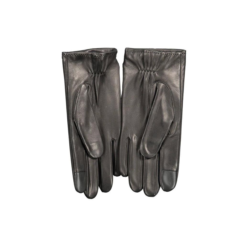 Gants Tommy Hilfiger en cuir noir pour hommes