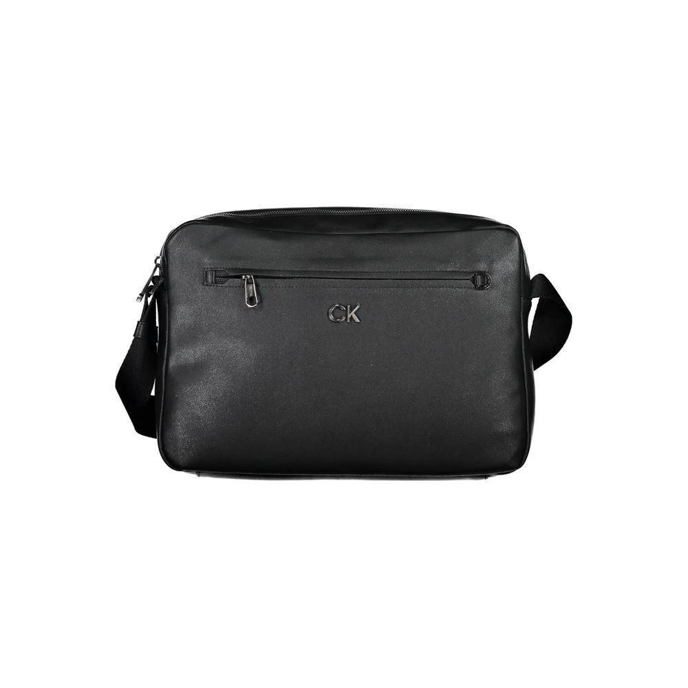 Calvin Klein Nero Recycled Polyester Men Briefcase Calvin Klein