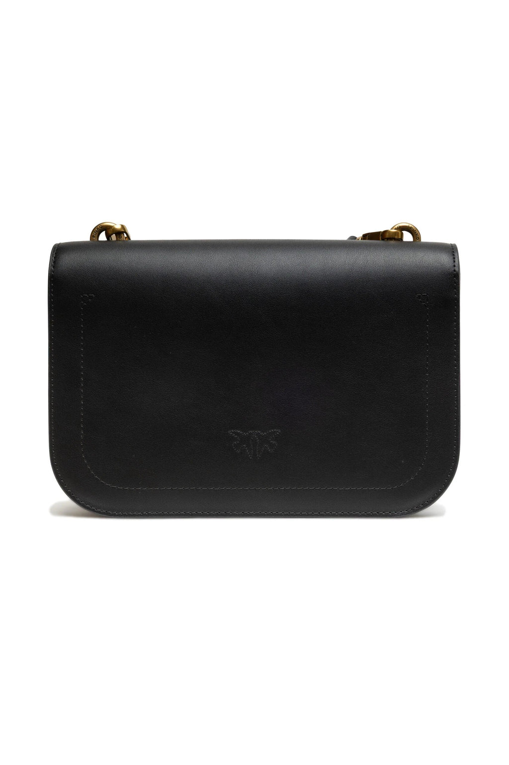 PINKO Black Leather Love Bell Classic Shoulder Bag by PINKO
