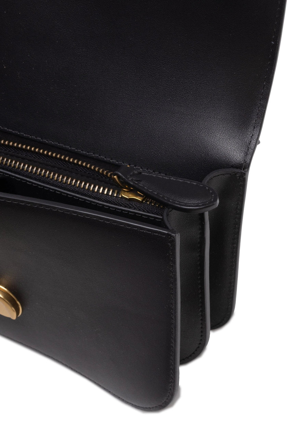 PINKO Black Leather Love Bell Classic Shoulder Bag by PINKO