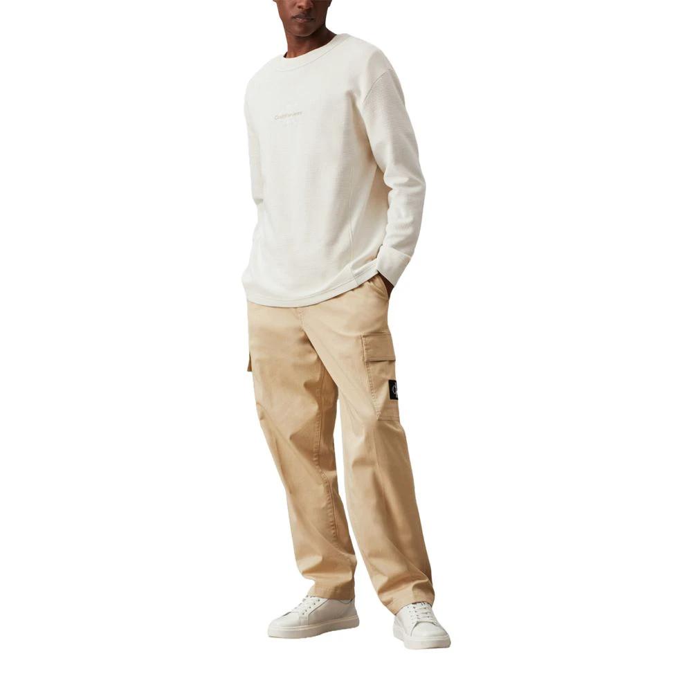 Calvin Klein Jeans Beige Recycled Cotton Cargo Pants by Calvin Klein Jeans