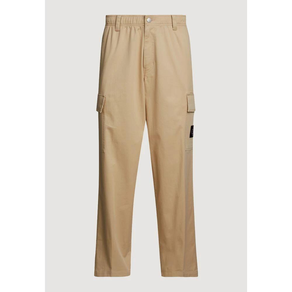 Calvin Klein Jeans Beige Recycled Cotton Cargo Pants by Calvin Klein Jeans