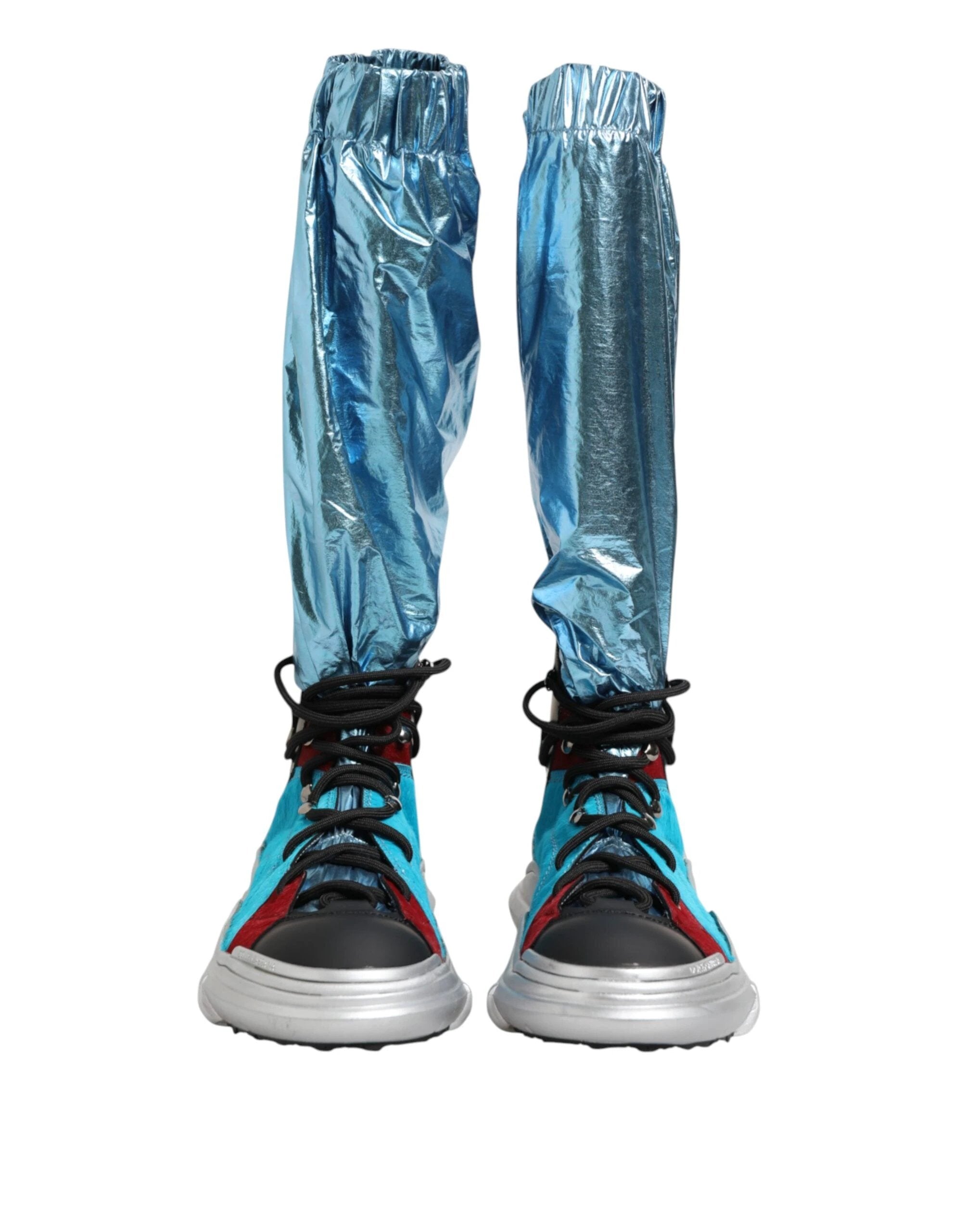 Dolce & Gabbana Blue Lace Up Over The Knee Socks Men Boots Shoes by Dolce & Gabbana