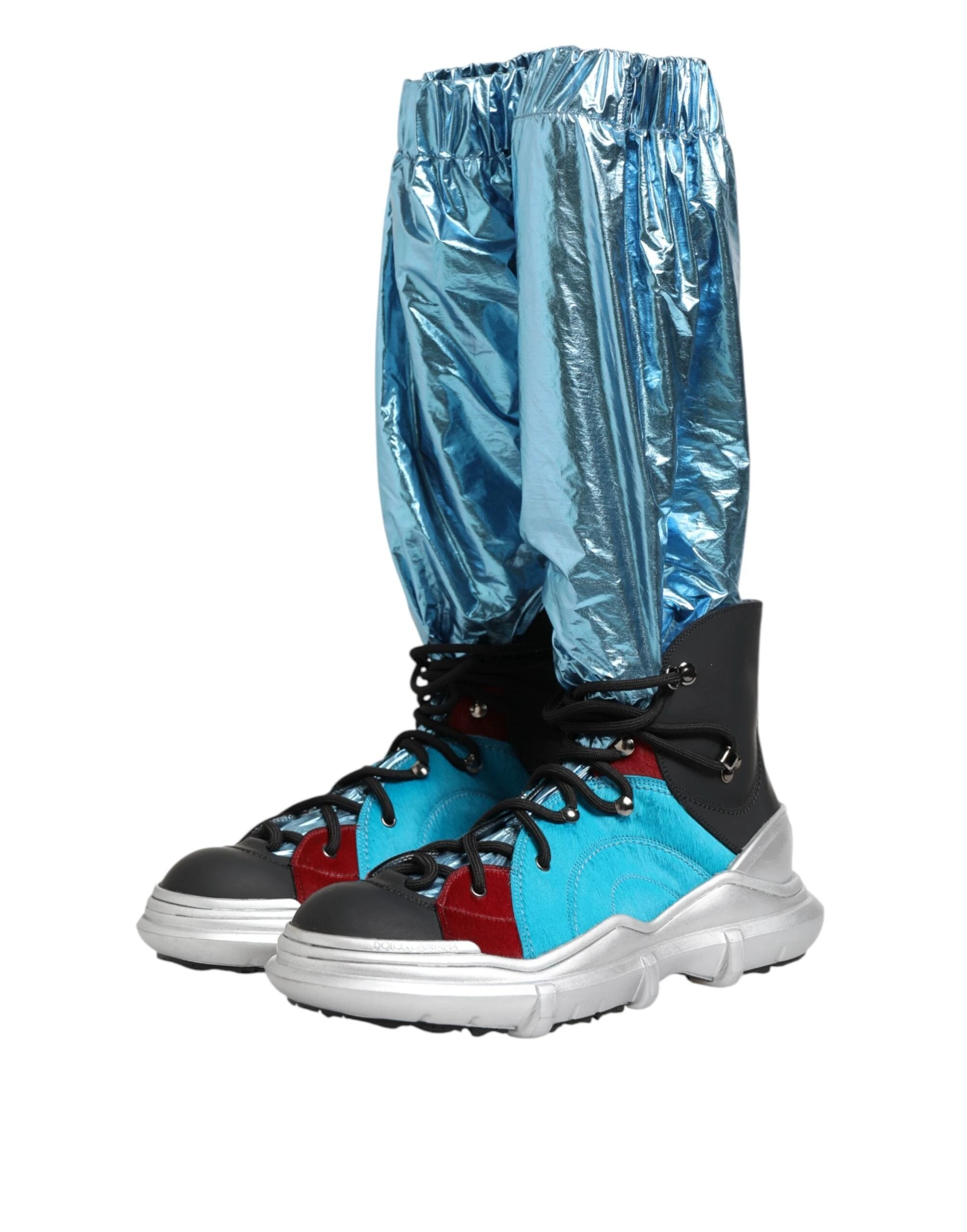 Dolce & Gabbana Blue Lace Up Over The Knee Socks Men Boots Shoes by Dolce & Gabbana