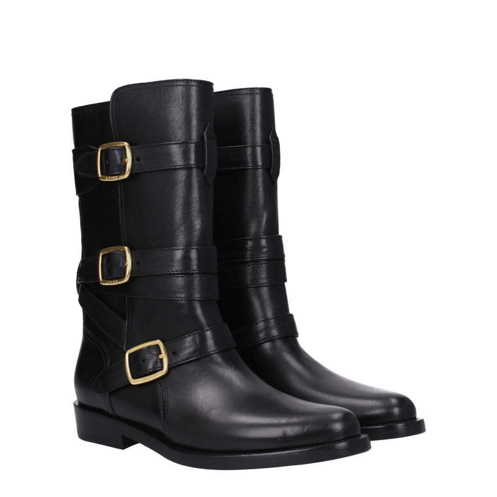 Celine Black Leather Boots