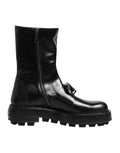 Dolce & Gabbana Black Logo Plaque Mid Calf Biker Boots Shoes by Dolce & Gabbana