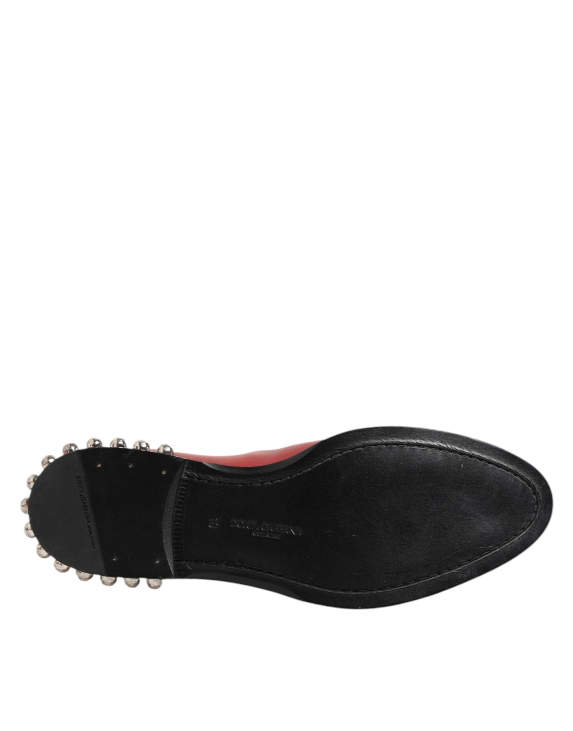 Dolce & Gabbana Red Studded Chelsea Short Ankle Boots Shoes by Dolce & Gabbana