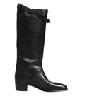 Dolce & Gabbana Black Logo Plaque Over The Calf Boots Shoes by Dolce & Gabbana
