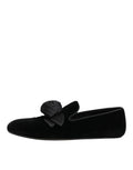 Mocassins Dolce &amp; Gabbana en daim noir Cotton Rose
