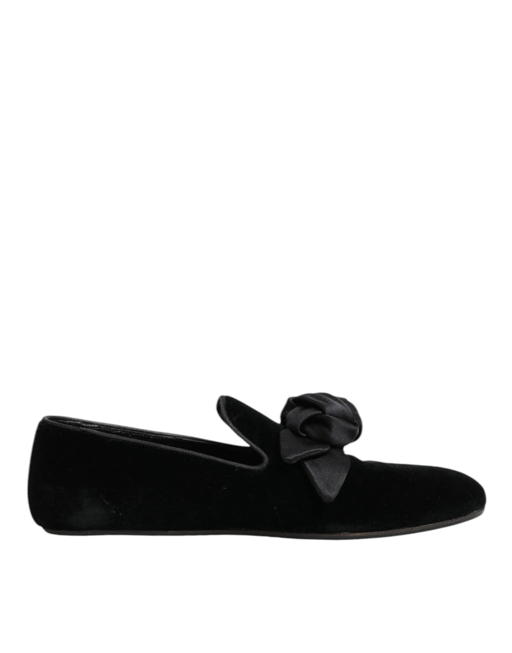 Dolce & Gabbana Black Suede Cotton Rose Slip On Loafers Shoes by Dolce & Gabbana