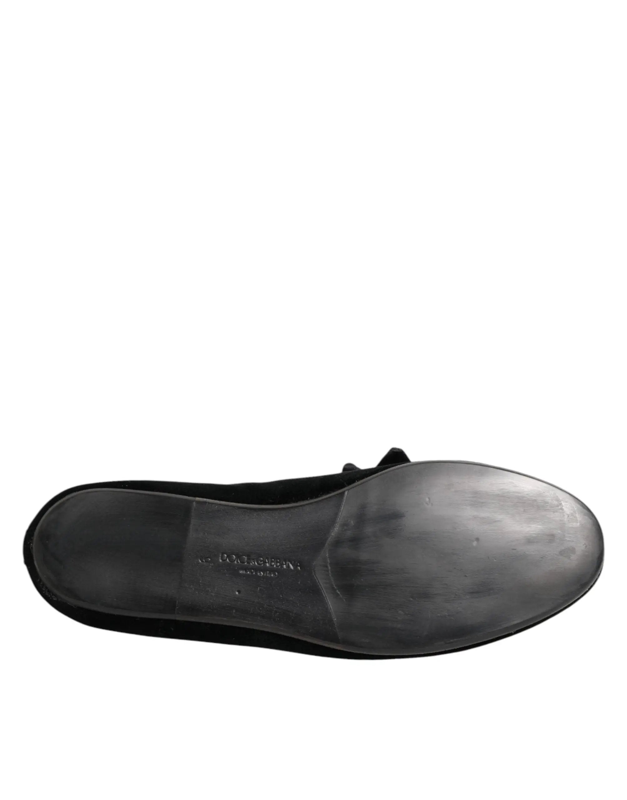 Mocassins Dolce &amp; Gabbana en daim noir Cotton Rose