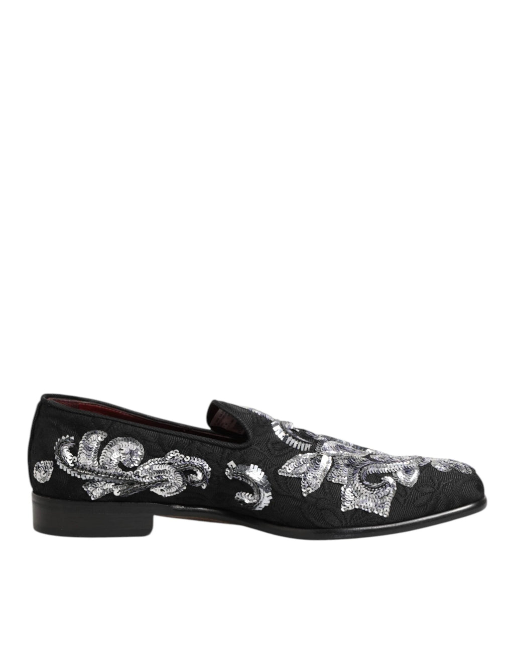 Dolce & Gabbana Black Silver Sequined Loafers Men Dress Shoes by Dolce & Gabbana