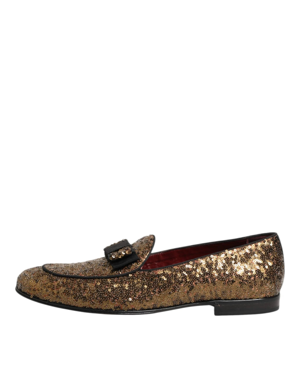 Dolce & Gabbana Gold Sequined Slip On Loafers Men Dress Shoes by Dolce & Gabbana
