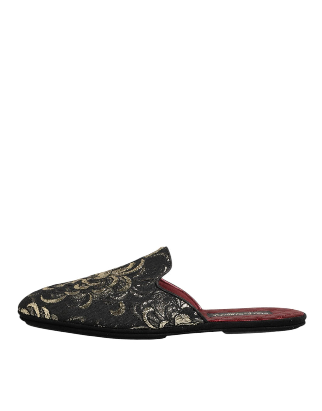 Dolce & Gabbana Black Floral Jacquard Slides Slippers Shoes by Dolce & Gabbana