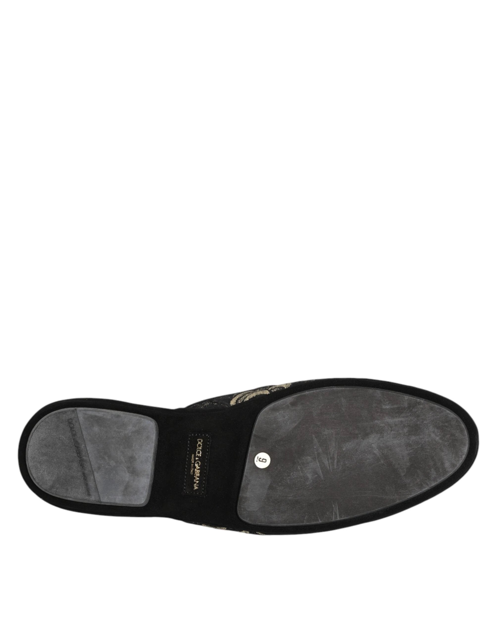 Dolce & Gabbana Black Floral Jacquard Slides Slippers Shoes by Dolce & Gabbana