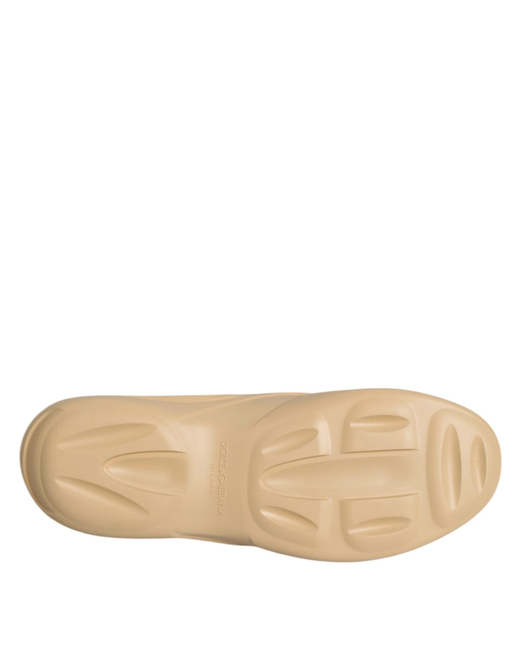 Dolce & Gabbana Beige Rubber Slides Low Top Sneakers Shoes by Dolce & Gabbana