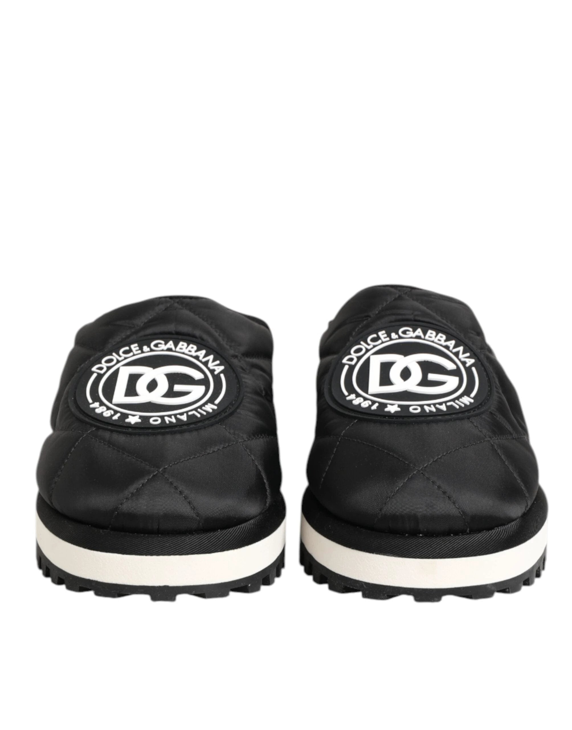 Dolce & Gabbana Black Nylon Low Top Slip On Sneaker Shoes by Dolce & Gabbana