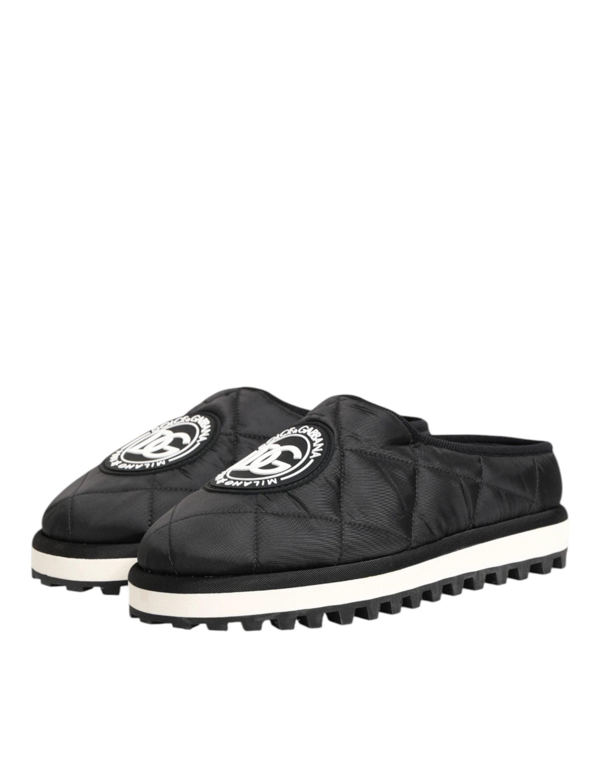 Dolce & Gabbana Black Nylon Low Top Slip On Sneaker Shoes by Dolce & Gabbana
