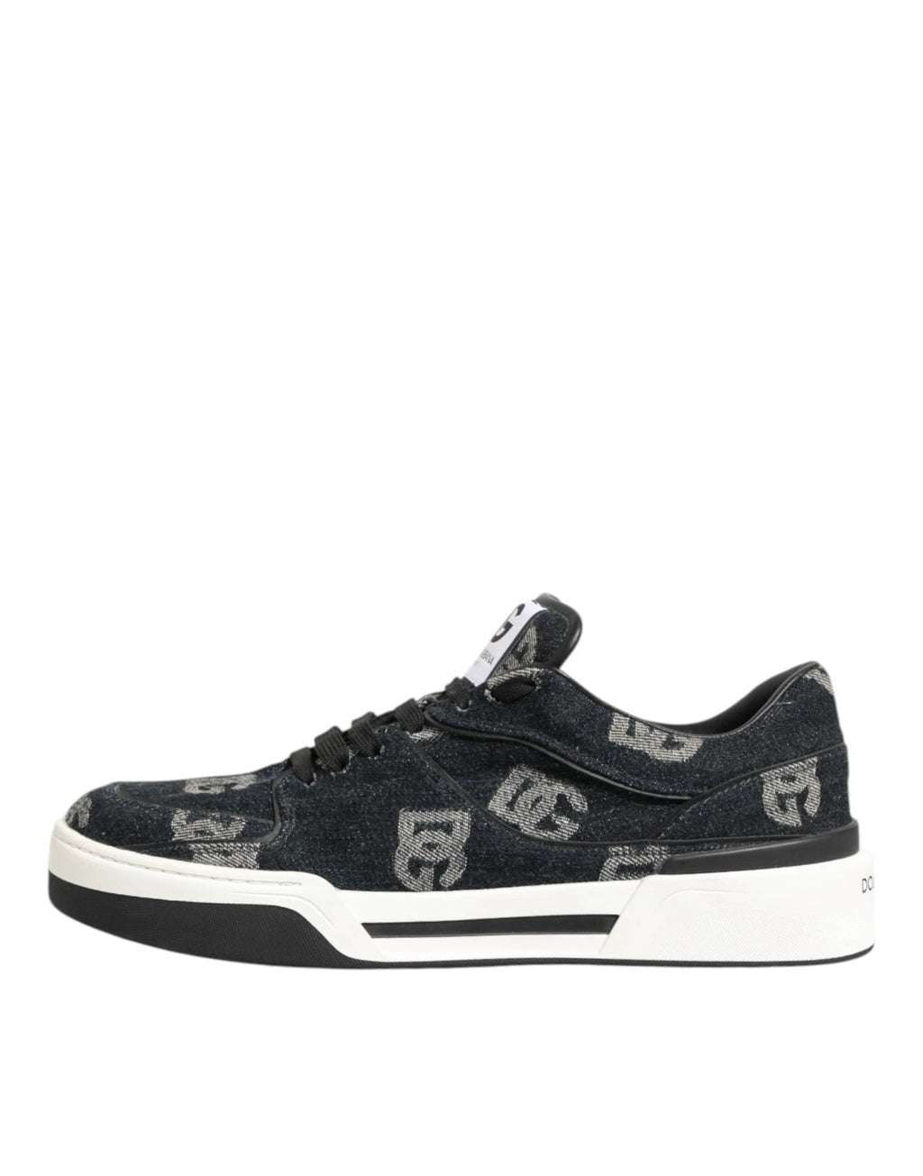 Dolce & Gabbana Blue Cotton Denim Logo Low Top Sneakers Shoes by Dolce & Gabbana