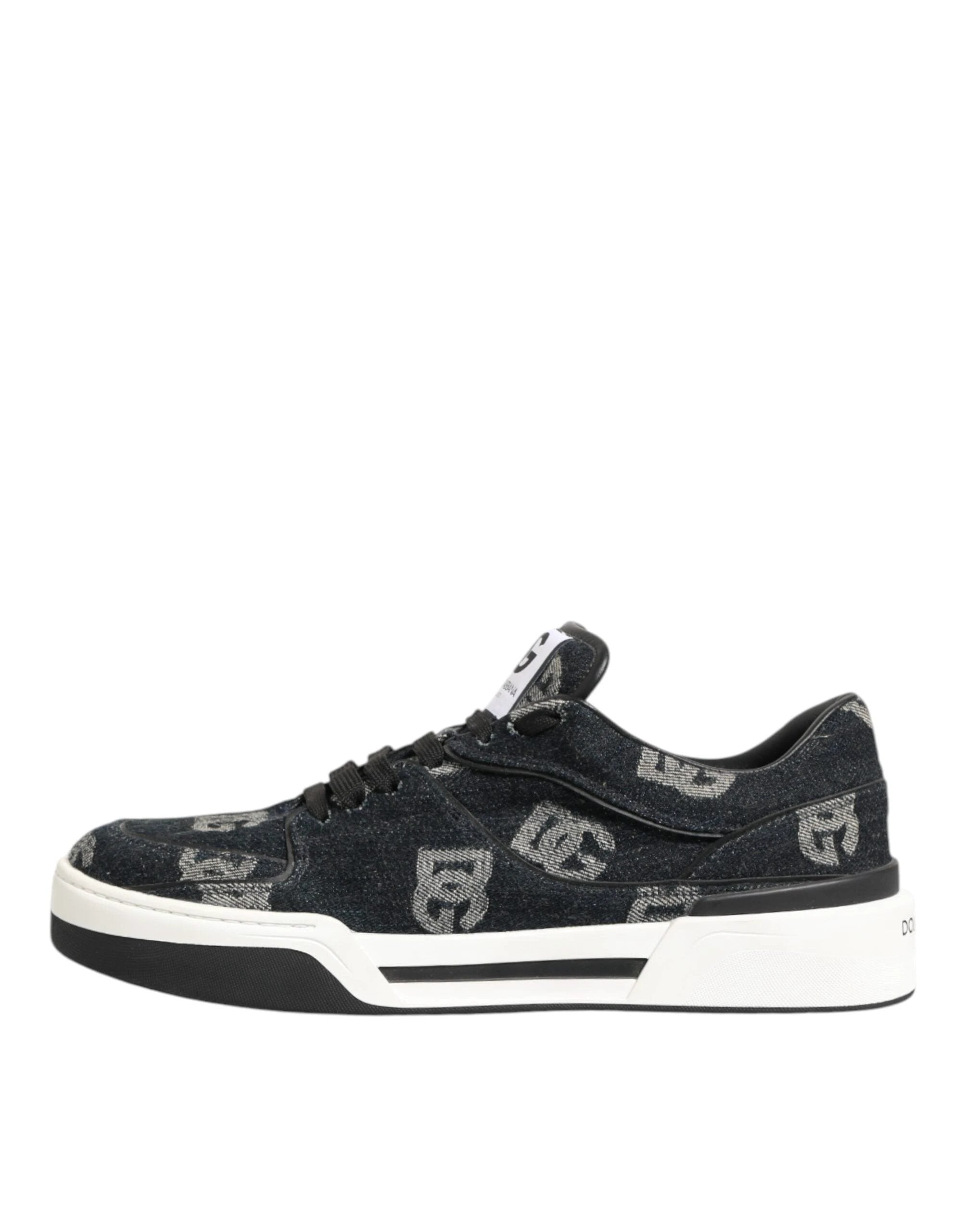 Dolce & Gabbana Blue Cotton Denim Logo Low Top Sneakers Shoes by Dolce & Gabbana