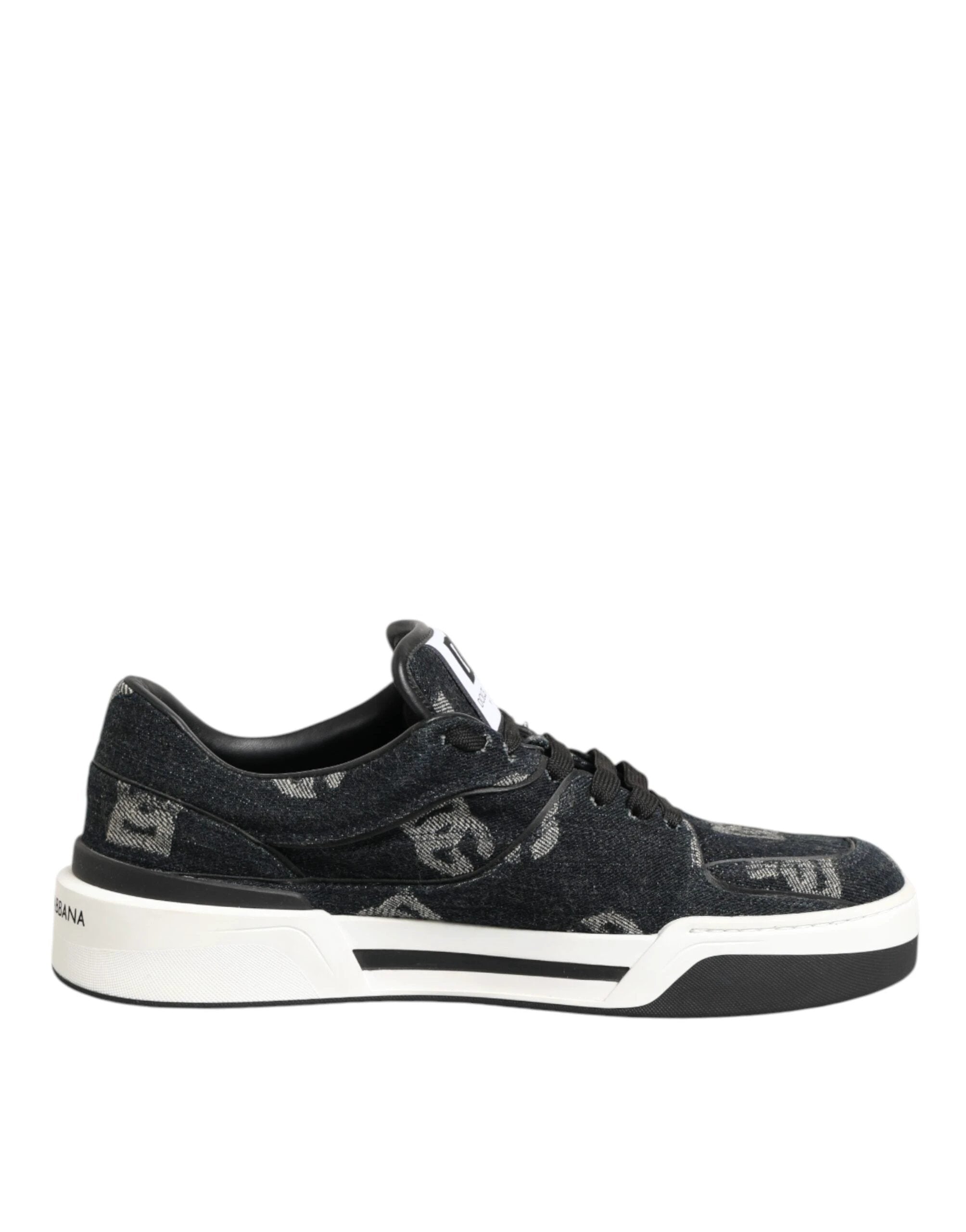 Dolce & Gabbana Blue Cotton Denim Logo Low Top Sneakers Shoes by Dolce & Gabbana