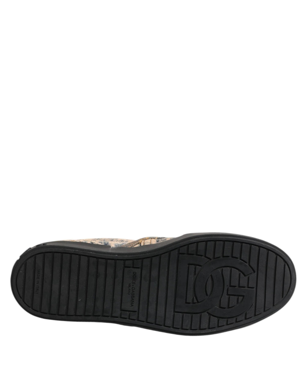 Dolce & Gabbana Beige Cotton Low Top Slip On Sneakers Shoes by Dolce & Gabbana