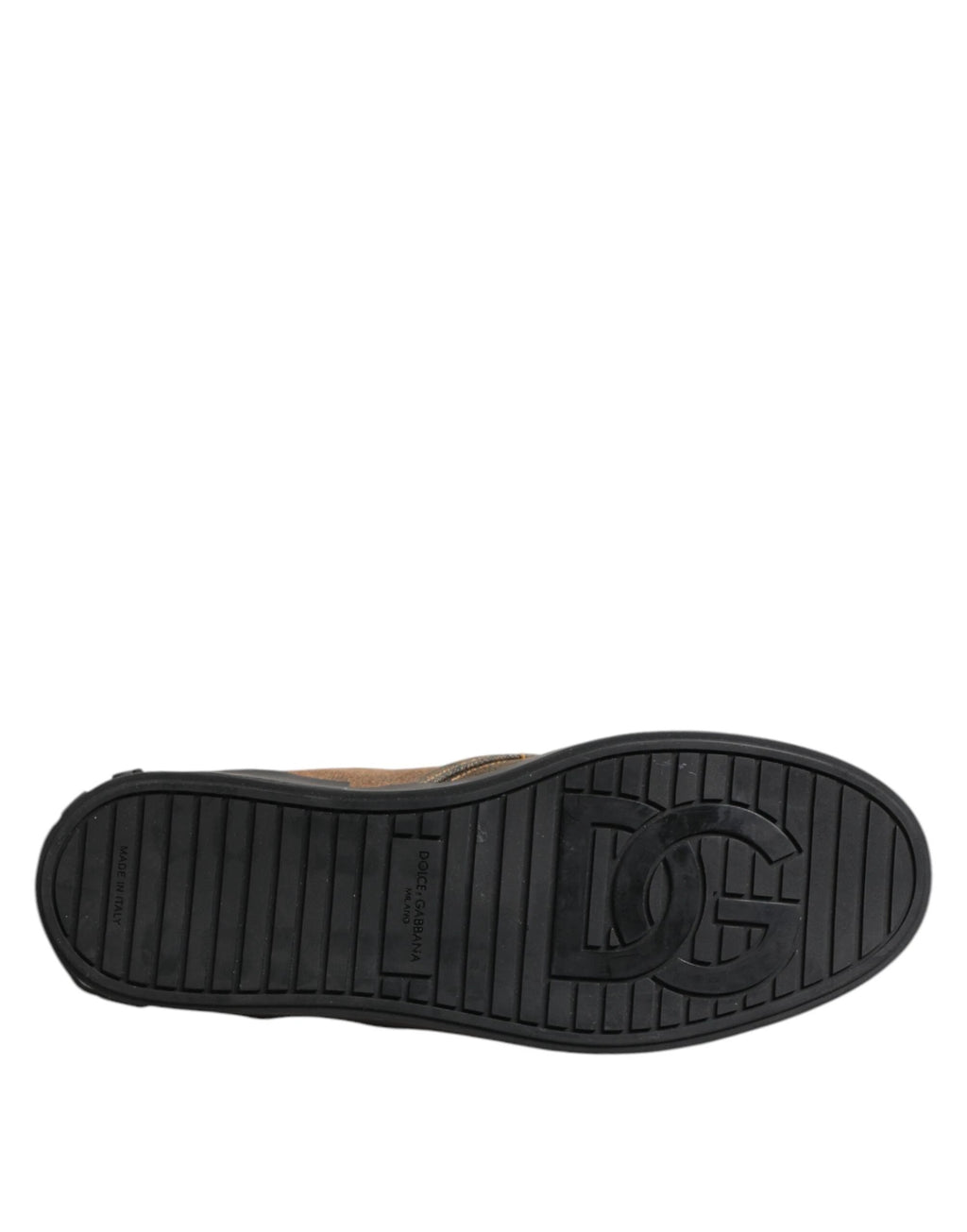 Dolce & Gabbana Brown Cotton Low Top Slip On Sneakers Shoes by Dolce & Gabbana