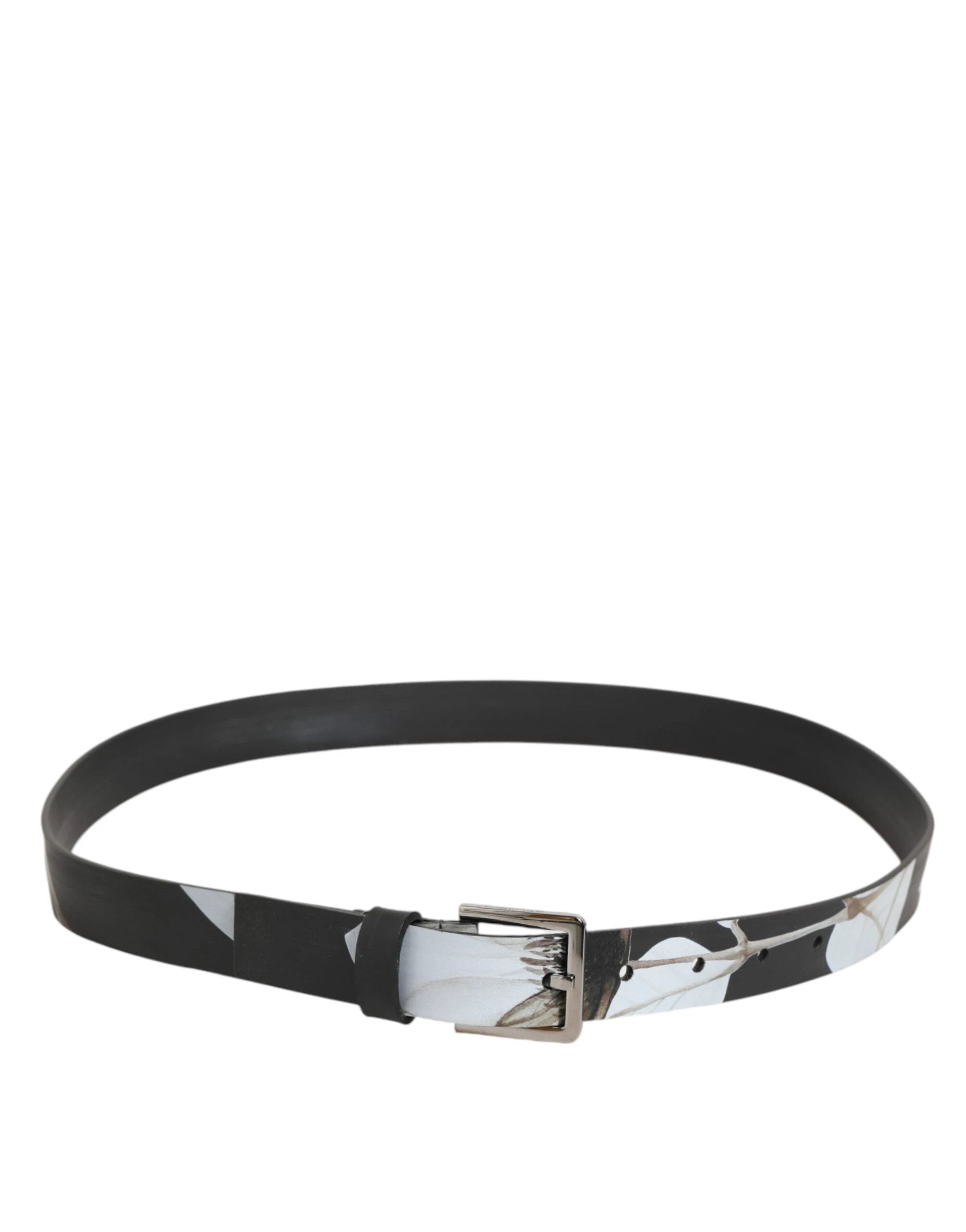 Dolce & Gabbana Multicolor PVC Floral Silver Buckle Men Belt by Dolce & Gabbana