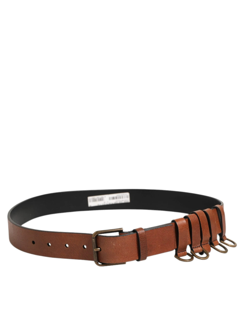 Dolce & Gabbana Brown Classic Gold Metal Logo Buckle Men Belt by Dolce & Gabbana